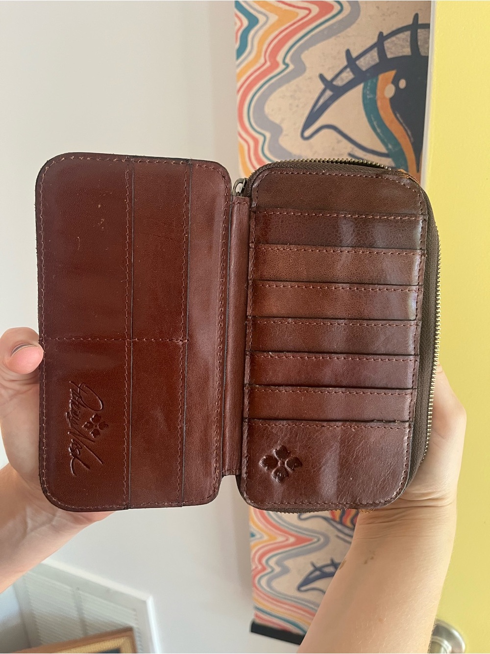 Patricia Nash Brown Tooled Leather Zip Wallet - Picture 3 of 7